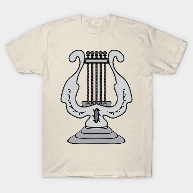 Masonic symbol of Lyre of the Organist for Blue Lodge Freemasonry T-Shirt by NxtArt